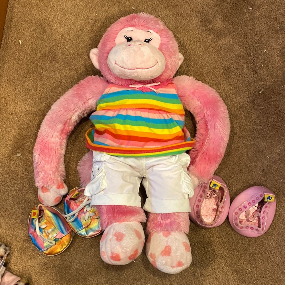 Build-A-Bear Heart Monkey with Accessories